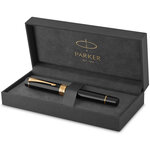 PARKER Duofold Centennial Stylo plume  Noir  Plume moyenne en or 18K  encre noire   Coffret cadeau