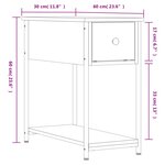 vidaXL Tables de chevet 2 Pièces chêne fumé 30x60x60 cm bois d'ingénierie