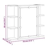 vidaXL Armoire à miroir avec LED Chêne fumé 70x16 5x60 cm