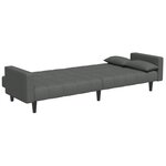 vidaXL Canapé-lit à 2 places avec repose-pied gris foncé tissu