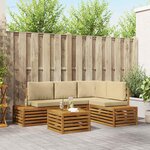 vidaXL Ensemble de canapés d'extérieur avec coussin Naturel et Beige