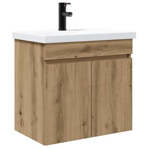 vidaXL Meuble de salle de bain avec robinet Chêne artisanal