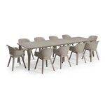 Table de jardin Design contemporain 320cm Cappucino - ALLIBERT BY KETER - 8 a 10 personnes avec allonge - LIMA