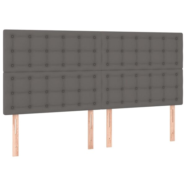 vidaXL Têtes de lit 4 Pièces Gris 80x5x78/88 cm Similicuir