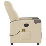 vidaXL Fauteuil de massage inclinable Crème Tissu