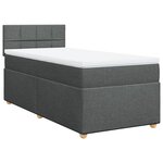 vidaXL Sommier à lattes de lit avec matelas Gris foncé 80x200 cm Tissu