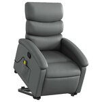 vidaXL Fauteuil inclinable de massage Gris Similicuir