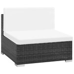 vidaXL Salon de jardin 8 Pièces avec coussins Résine tressée Noir