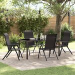 vidaXL Ensemble de Jardin 5 Pièces Noir Poly Rattan