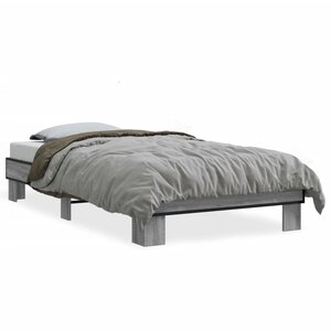 vidaXL Cadre de lit sans matelas sonoma gris 100x200 cm