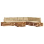 vidaXL 8 pc Ensemble de canapés d'extérieur Naturel et Beige