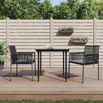 vidaXL Chaises de jardin et coussins lot de 2 noir 54x60 5x83 5 cm