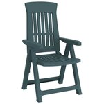 vidaXL Chaises inclinables de jardin lot de 2 vert PP