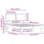 vidaXL Cadre de lit avec tête de lit rembourrée Gris foncé