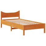 vidaXL Cadre de lit avec tête de lit cire marron 90x190 cm bois de pin