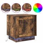 vidaXL Cabinet de chevet avec 2 Pièces Chêne fumé 44 x 34 5 x 45 cm