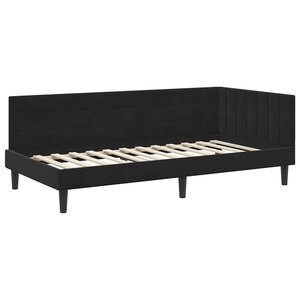 vidaXL Cadre de lit d'angle avec tête de lit Noir 100 x 200 cm Velours