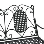 vidaXL Banc à bascule 2 places 113 cm noir acier