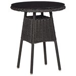 vidaXL Chaises de jardin avec table à thé lot de 2 Résine tressée Noir