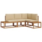 vidaXL Ensemble de canapés d'extérieur 4 Pièce Naturel et Beige
