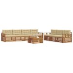 vidaXL Ensemble de canapés d'extérieur 8 Pièces Naturel et Beige