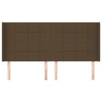 vidaXL Tête de lit avec oreilles Marron foncé 183x16x118/128 cm Tissu