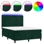 vidaXL Sommier à lattes de lit avec matelas LED Vert foncé 140x200 cm