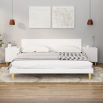 vidaXL Tables de chevet 2 Pièces Blanc Bois d'ingénierie