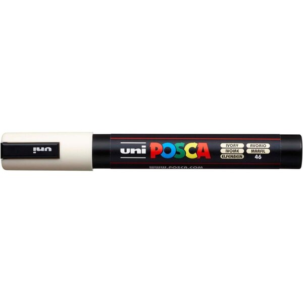 Marqueur pointe conique moyenne pc5m 1 8 - 2 5mm ivoire x 12 POSCA