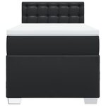 vidaXL Sommier à lattes de lit avec matelas Noir 80x200cm Similicuir