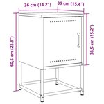 vidaXL Table de chevet blanc 36x39x60 5 cm acier
