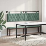 vidaXL Tête de lit suspendue Avec lumière LED Vert Mer Velours