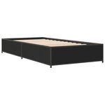 vidaXL Cadre de lit noir 90x200 cm bois d'ingénierie et métal