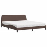 vidaXL Lit avec matelas marron 180x200 cm similicuir