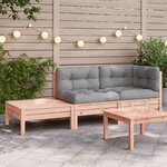 vidaXL Canapé de jardin et coussins repose-pied bois massif douglas