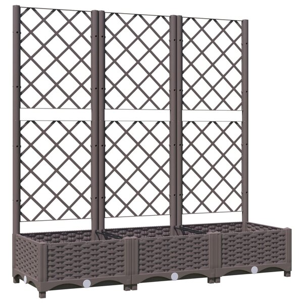 vidaXL Jardinière avec treillis Marron 120x40x121 5 cm PP