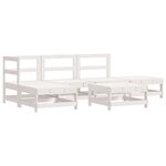 vidaXL Salon de jardin 6 Pièces avec coussins blanc bois massif