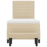 vidaXL Lit à ressorts avec tête de lit Crème 90 x 190 cm tissu