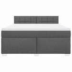 vidaXL Sommier à lattes de lit avec matelas Gris foncé 180x200cm Tissu