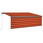 vidaXL Auvent automatique rétractable avec store 4x3m Orange et marron