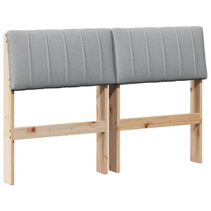 vidaXL Tête de lit capitonnée Gris clair 120 cm Pin massif