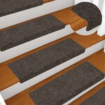 vidaXL Tapis d'escalier autocollants 30 pièces 65 x 21 x 4 cm Anthracite Bord rectangulaire