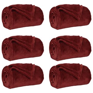 vidaXL Couvertures à jeter 6 Pièces Rouge Bordeaux 240 x 270 cm Toison