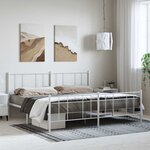 vidaXL Cadre de lit métal sans matelas et pied de lit blanc 193x203 cm