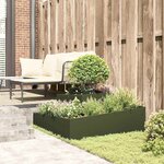vidaXL Cache-pot de jardin Vert olive 100 x 100 x 50 cm Acier