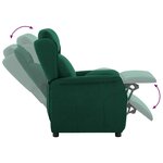 vidaXL Fauteuil inclinable Vert foncé 67.5 x 93.5 x 101.5 cm tissu