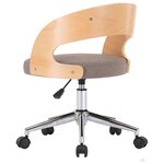 vidaXL Chaise pivotante de bureau Taupe Bois courbé et tissu