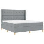 Lit à ressorts vidaXL avec matelas Gris clair 180x200 cm Tissu