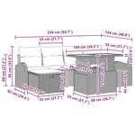 vidaXL Canapé de jardin 7 pièces avec coussins en poly rotin gris