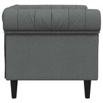 vidaXL Fauteuil Chesterfield gris foncé tissu